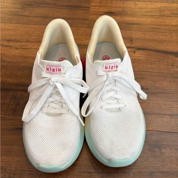 Kizik Athens 2 Hands Free Sneakers Women’s White Rainbow Comfort Size 6 EUC - Picture 2 of 6